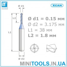 Микро сверло 1 шт. Ø 0,15 мм карбид вольфрама XCAN