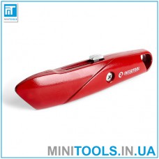 Нож с выдвижным трапециевидным лезвием, металлический корпус INTERTOOL HT-0505